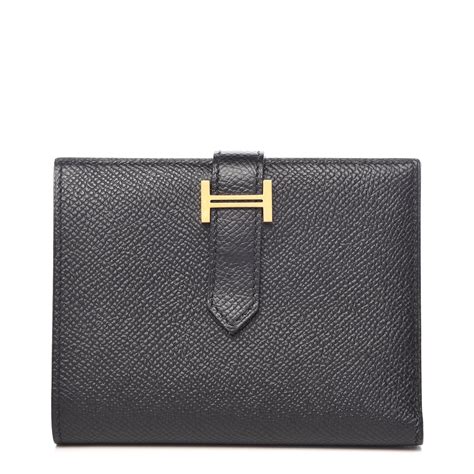 hermes bearn compact wallet ราคา|Hermes Bearn compact wallet Black Epsom leather Gold hardware.